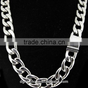 Crucible high polish large link curb chain stainless steel necklace
