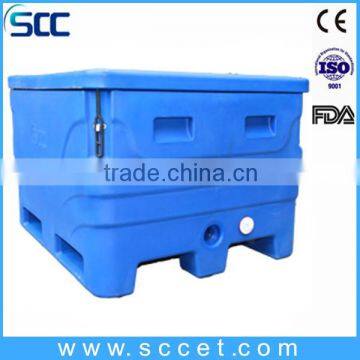 SCC BRAND LLDPE&PU Rolling Insulated Fish Tubs Insulated Fish Totes