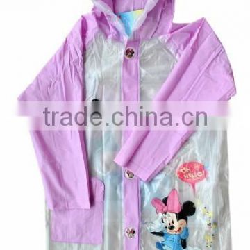 PVC children waterproof hooded raincoat