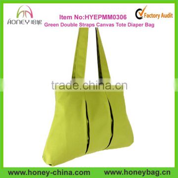 Durable High Quality Apple Green Double Straps Canvas Tote Fashion Mommy Bags