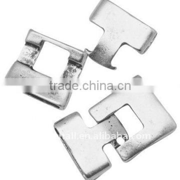 Tibetan Style Clasps, Lead Free and Nickel Free, Rectangle, Antique Silver, Toggle:23x22x5mmTIBEB-A101306-AS-FF)