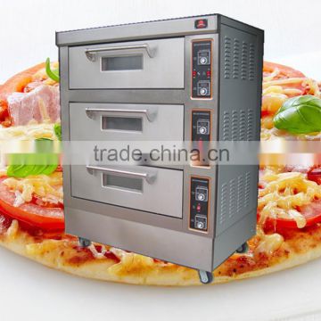 Commercial three decks six trays Electric PIZZA Bakery Oven with STONE