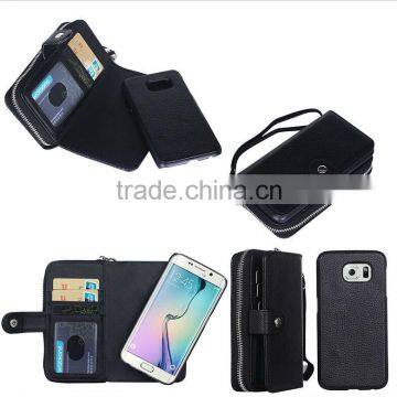 Detachable bag Purse cover for Samsung S6 edge with Zipper
