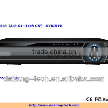 16CH H.264 DVR/HVR with HDMI and p2p,CMS,easy remote access