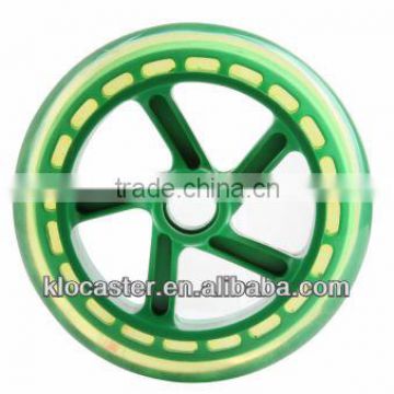 Clear green PU wheel with PP core