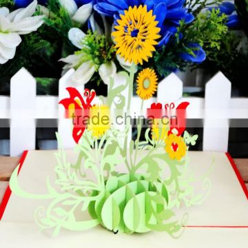 fancy beautiful sunflower handmade 3d pop up birthday greeting cards