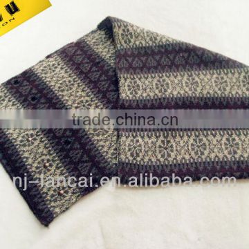 Fashion acrylic knitted lurex jacq.stud beanie scarf headband set