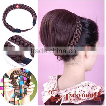 head band braid hair, synthetic Donut Headband plait