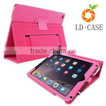 leather multi-folding stand function leather case for iPad air ,sleep function tablet case for iPad pro