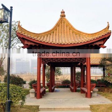 china elegance roof tiles suppliers square yellow golden pavilion