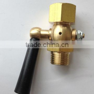 Brass air cock, gauge cock with bleed hole for pressure and temperature gauges accessories