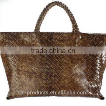 New model ladies woven handbag with long strip