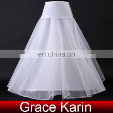 Grace Karin A-Line High Quality White Long Petticoat for wedding dress CL2708