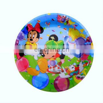 Fashion disposable round cheap paper plates for dinner tableware