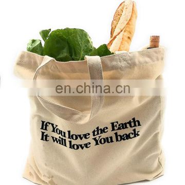 Organic Cotton 12 oz Heavy duty Canvas Shopping Bag Tote or Large Shoulder Bag  Reusable and Washable Eco-friendly