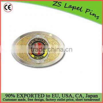 High quality zinc alloy custom Coin Belt Buckle Two Tone