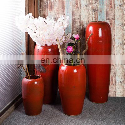Jingdezhen living room ceramic floor retro large vase decoration