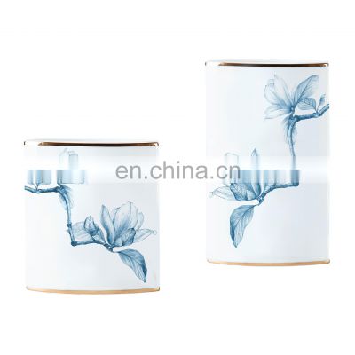 U Vase Inlaid Gold Mini Ceramic Devor Jingdezhen Hot Selling Minimalism Style Home Tabletop Vase Modern All-season Ceremic