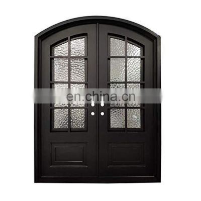 modern french custom security glass house exterior wrought iron door