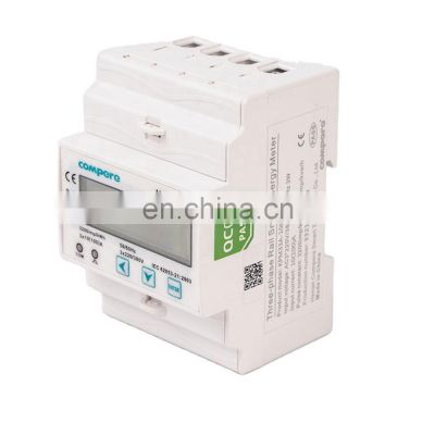 DIN rail solar energy monitor 3 phase electrical digital kWh meter with power factor