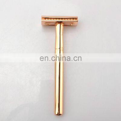 High Quality Gold Men Shaving Razor Professional Men Safety Razor Single Blade Shaving Razor