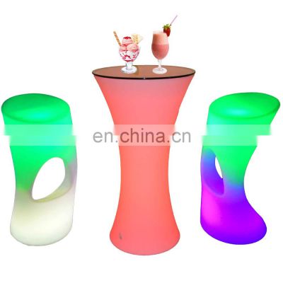 mesas y sillas discoteca plastic cocktail tables high party stool decoration bar lounge led chair