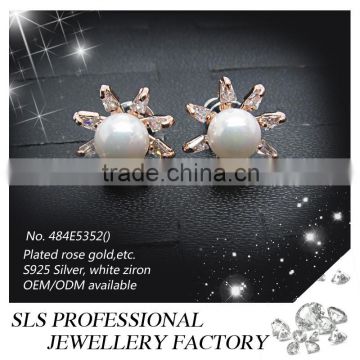 2015 NEW SLS wholesale Attractive Big bead stud earrings as a gift for sexy ladies
