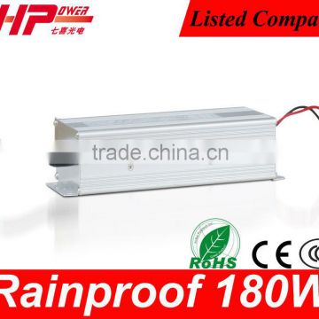 High reliability factory sell CE RoHS constant voltage waterproof single output 12a 180w led driver 110v dc power supply