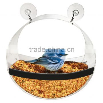 Crystal Window Bird Feeder acrylic bird feeder with drain                        
                                                Quality Choice