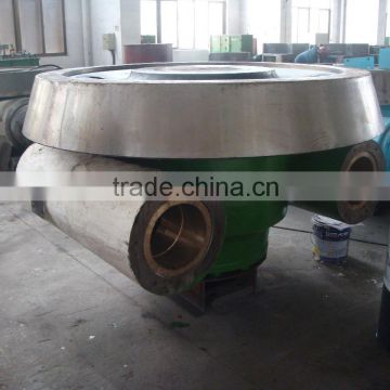 rotary kiln support roller device with thrust roller