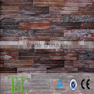 Heavy embossed 3D wallpaper with stone tile for home decoration