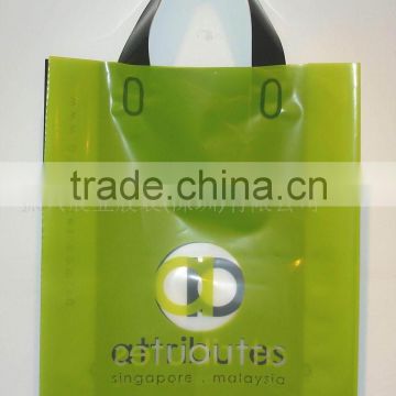 Soft loop handle carrier bag/promotional plastic cosmetic bag