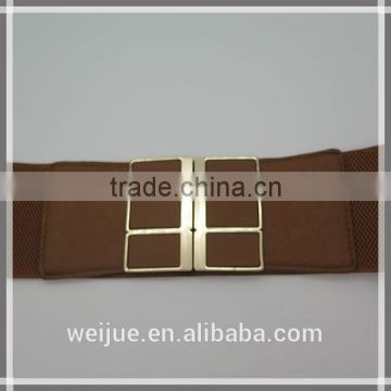 Hot-selling wide elastic block buckle belt for women
