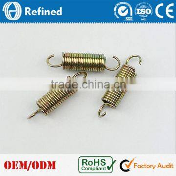 Custom Gold Color Tension Spring with double hook, Tension spring manufacturer