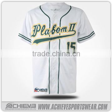 Full sublimation Wholesale 100% Polyester high quality Customized new baseball uniform