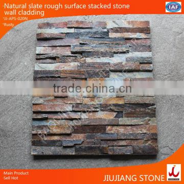 natural slate rough surface stacked stone wall cladding