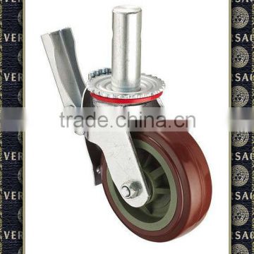 Hardware Industrial Heavy Duty Brown PVC Scaffolding Swivel Castor Wheel