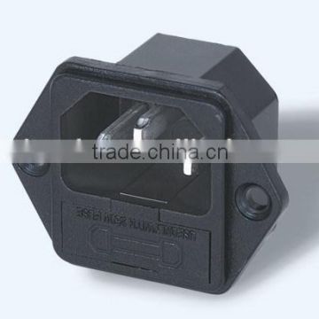 New product 2016 alibaba China wholesales, screw-on IEC 320 C14 male power connector, ac power socket with fuse