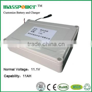 Rechargeable 12v li ion battery pack 11.1v 11ah solar battery