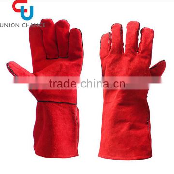 Cow Grain Leather Pure Color Safety Glove Useful Mechanical Work Gloves