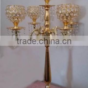 gold plated crystal ball hanging shiny candelabra