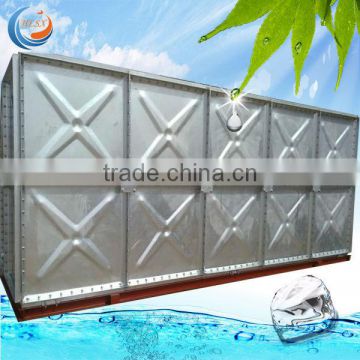 The best price!! Externally reinforced galvanized steel water storage tank /1.22*1.22m hot pressed galvanized water tank