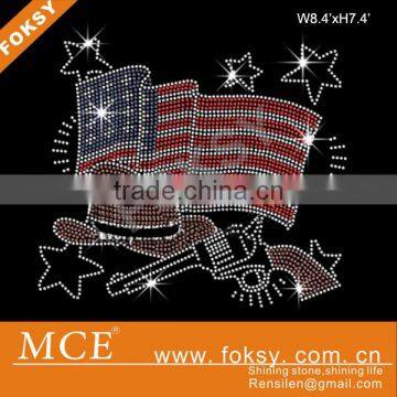 USA flag rhinestone iron on transfer wholesale