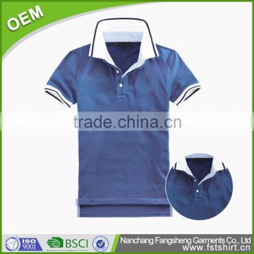 Cotton blank student uniform polo collar t shirt design