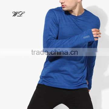 Man 2017 Latest Fancy Plain Fitness Thumbhole Design Sports T-shirt