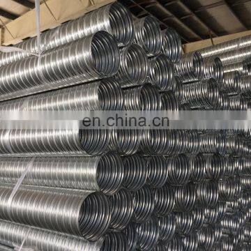 Corrugated galvanized steel pipe tube Tianjin Factory OEM accept high quality super fast delivery Corrugated metal pipe