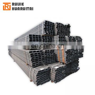 80x60 rectangular steel pipe for construction, black rectangular ms welded steel tube