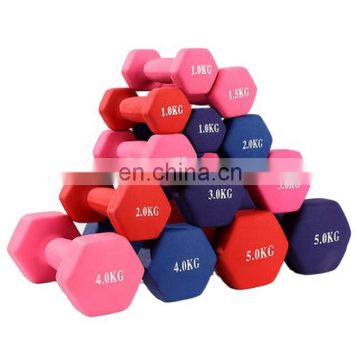 Custom Color Fitness Bodybuilding Dipped Dumbbell Neoprene Coated Dumbbell Weights For Sale