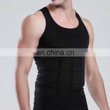 Black And White Spandex Men Slimming Vest Sweat In Plus Size