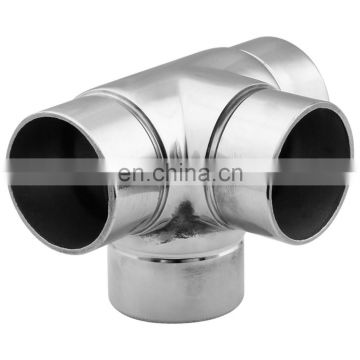 Wholesale Price  4-way Stainless Steel ss304 316 Round Tube Connector Hanrail Elbow Accessories